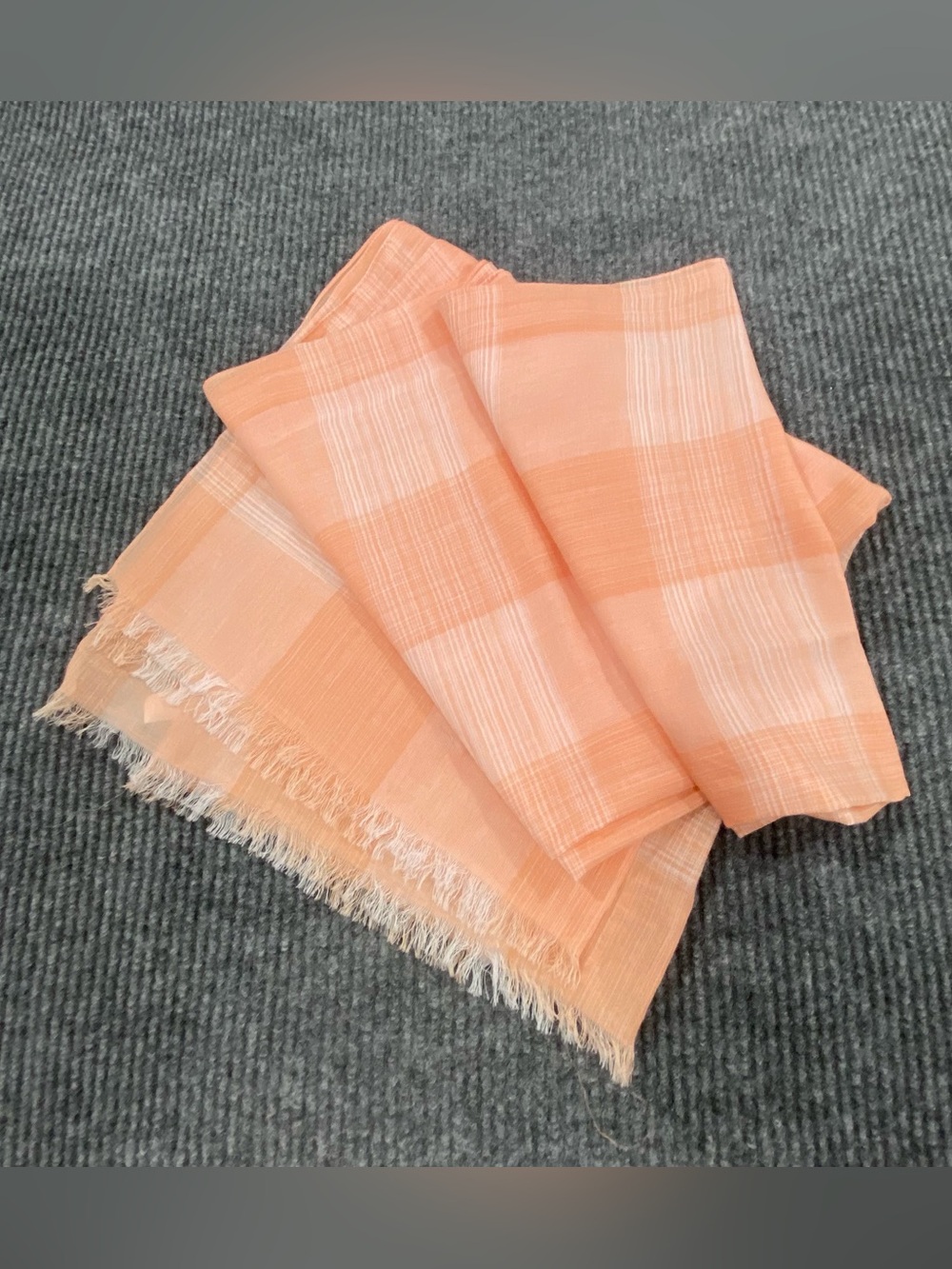 Gap Plaid Scarf Paradise Peach Women’s One Size